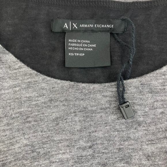 Armani Exchange women's layered tee soft wool jersey chiffon short sleeve top - Picture 10 of 11